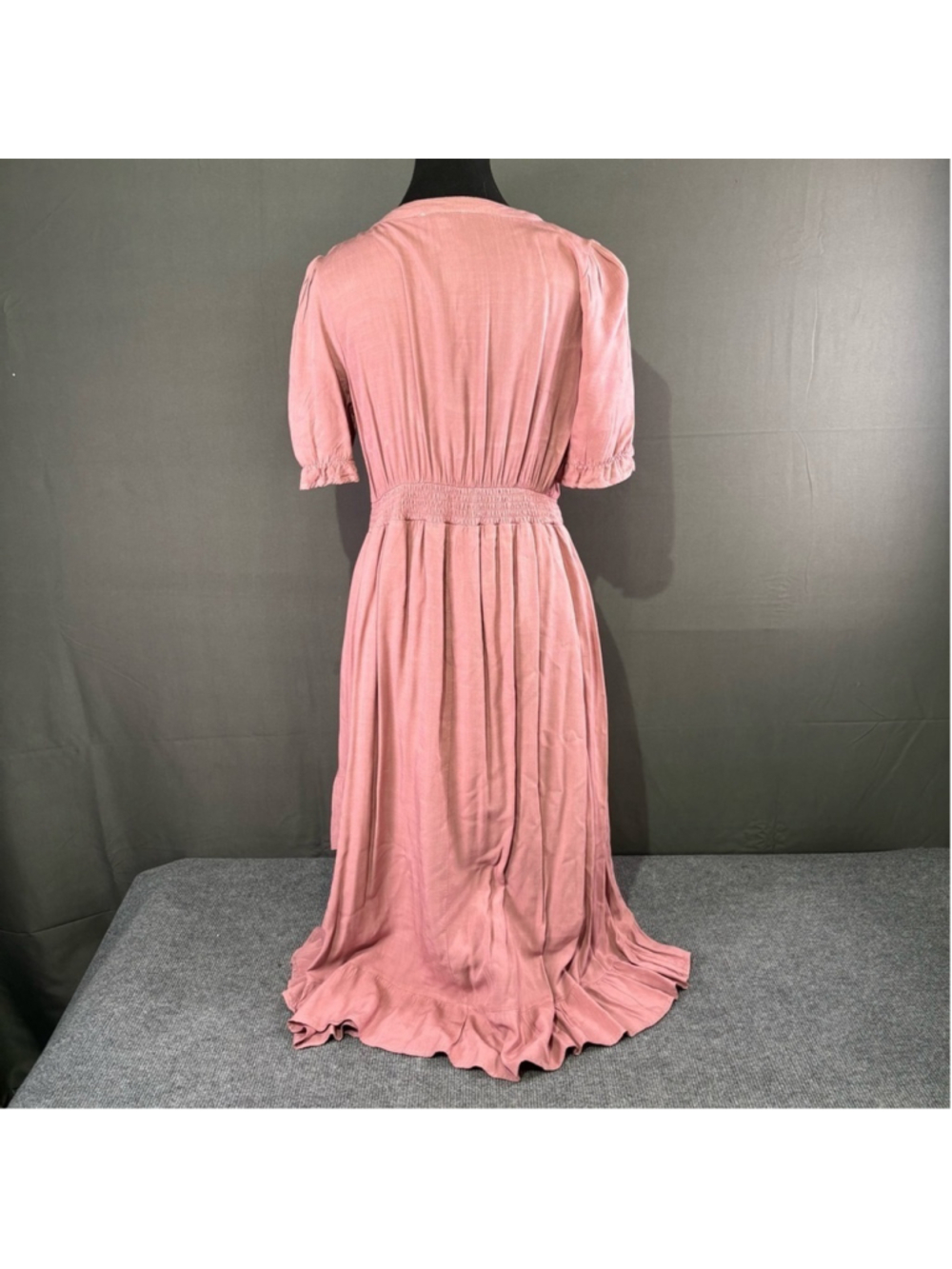 Baltic Born Dress Women's M Maxi Cottagecore Ruffle Romantic Smocked Pink Boho - Picture 4 of 15